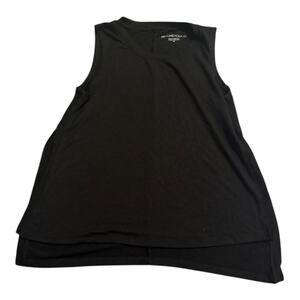 Beyond Yoga Just Chilling Tank Top Black XS side split hem